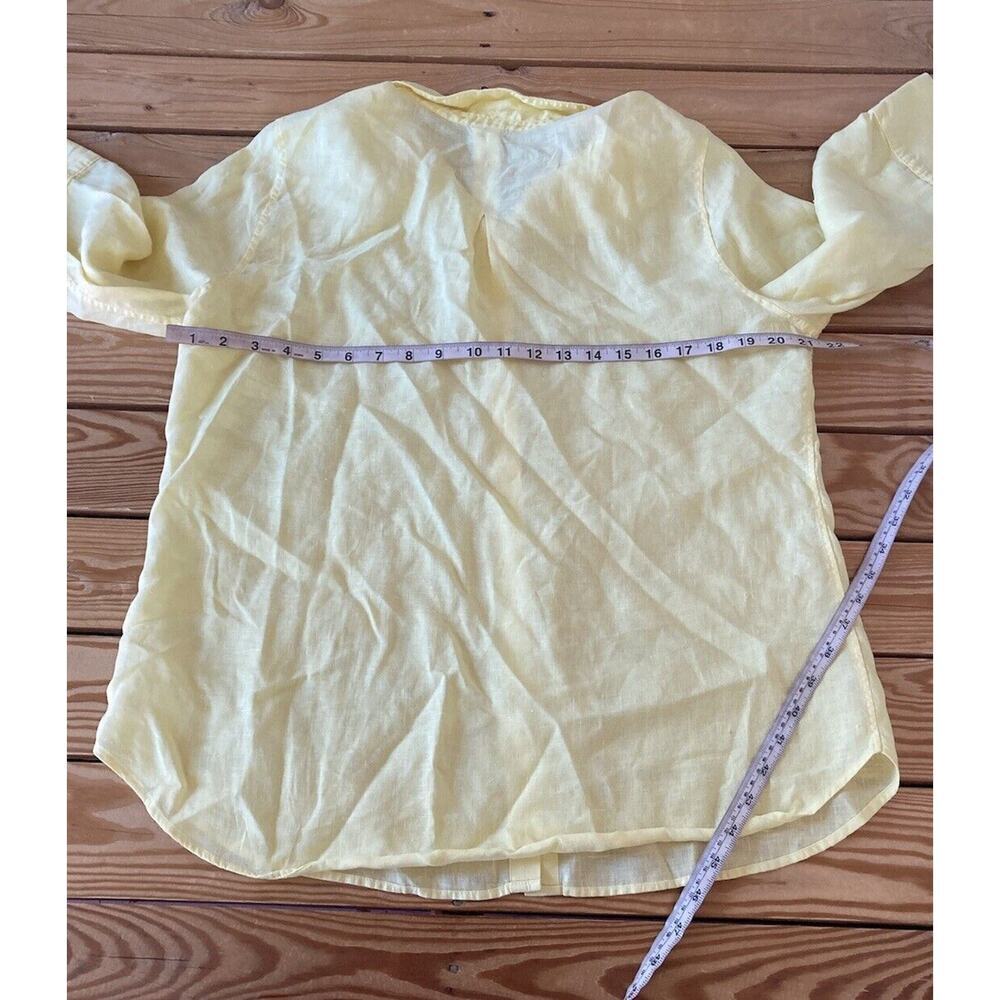Chico’s Button up 3/4 Sleeve Top Size 2/US Large Women’s Yellow - Picture 6 of 7